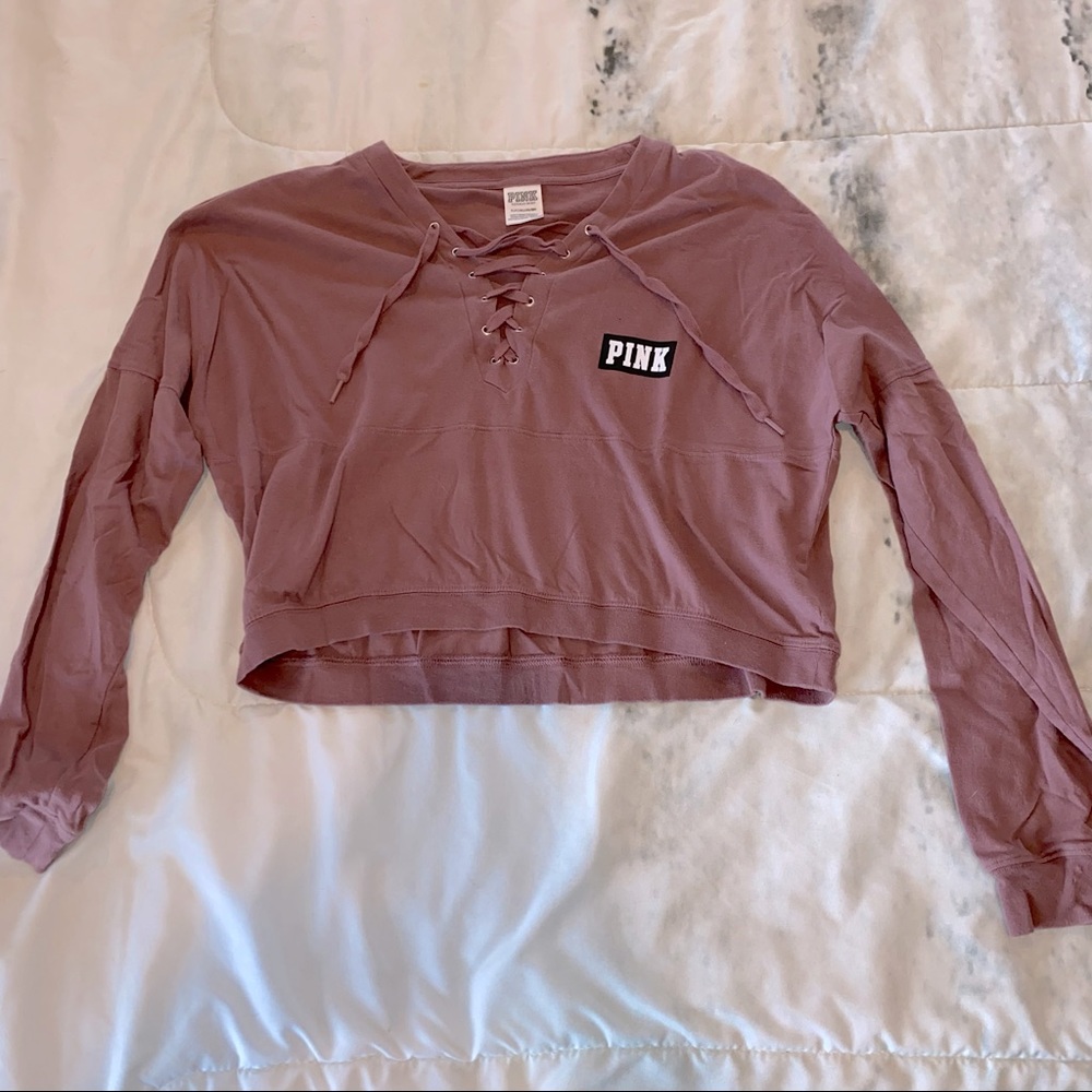 Mauve VS crop top sweater. Size S. Excellent condition. Smoke-free home.